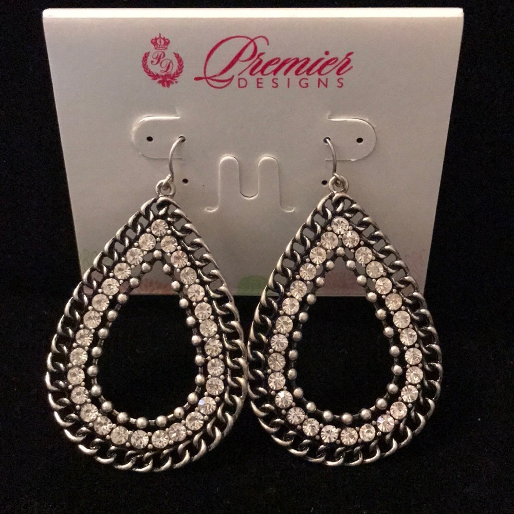 Premier Silver and Rhinestone Earrings
